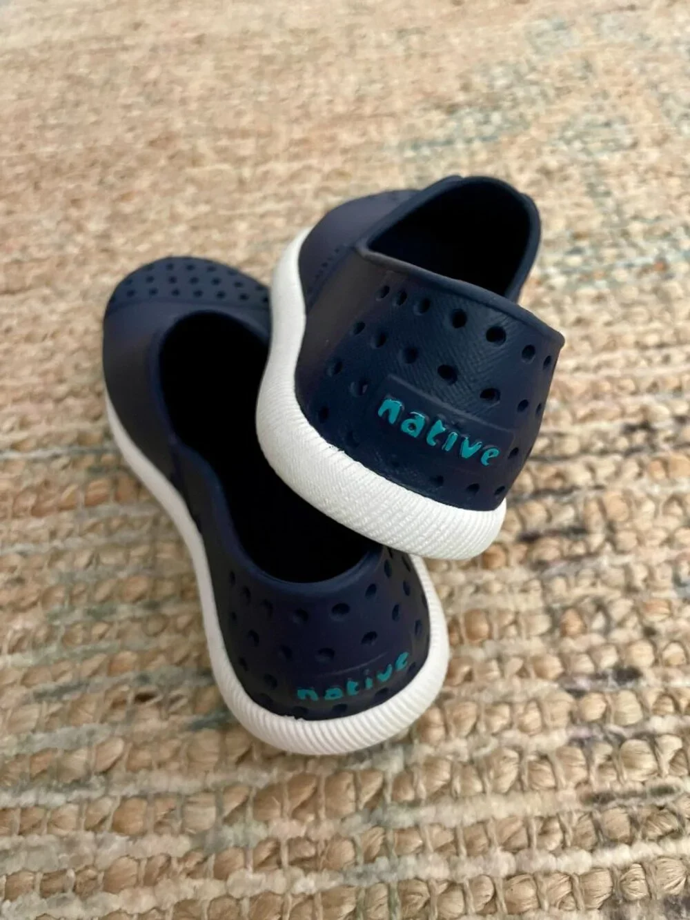 Native Verona Toddler Kid Navy Blue Water Lightweight Slip on Loafer shoes C9